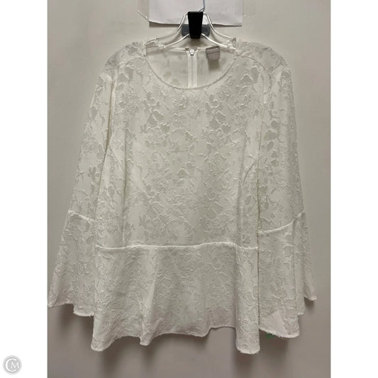 Top Long Sleeve By Chicos In White, Size: 1x