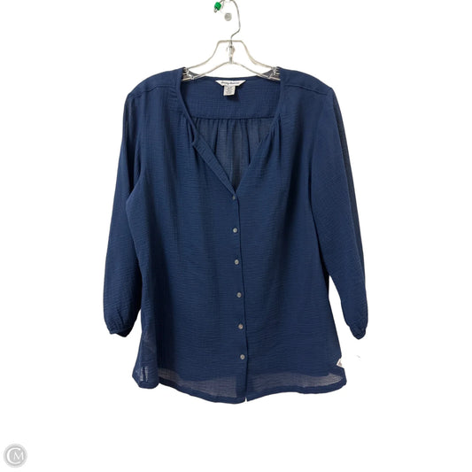 Blouse Long Sleeve By Tommy Bahama In Navy, Size: S