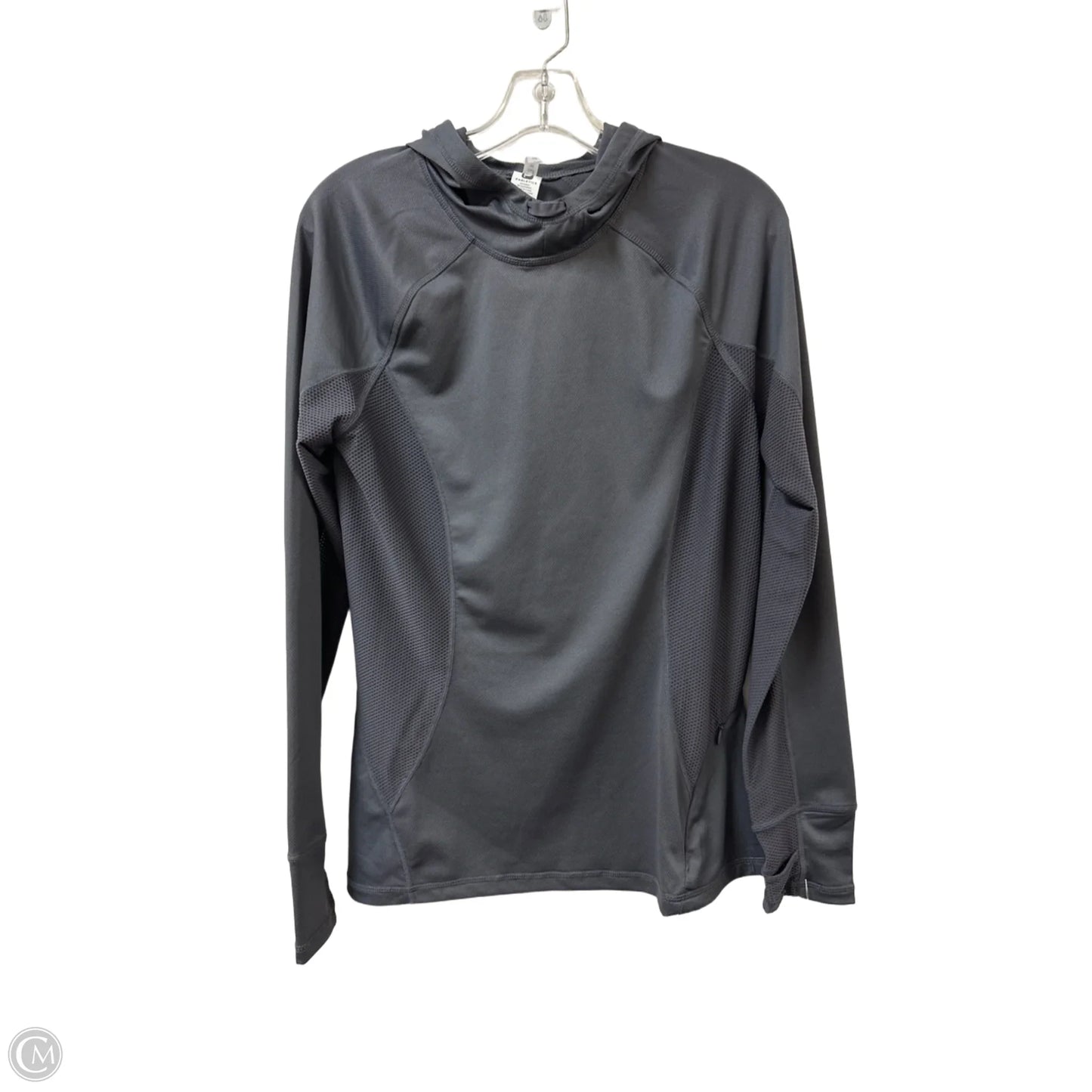 Athletic Top Long Sleeve Hoodie By Fabletics In Grey, Size: L