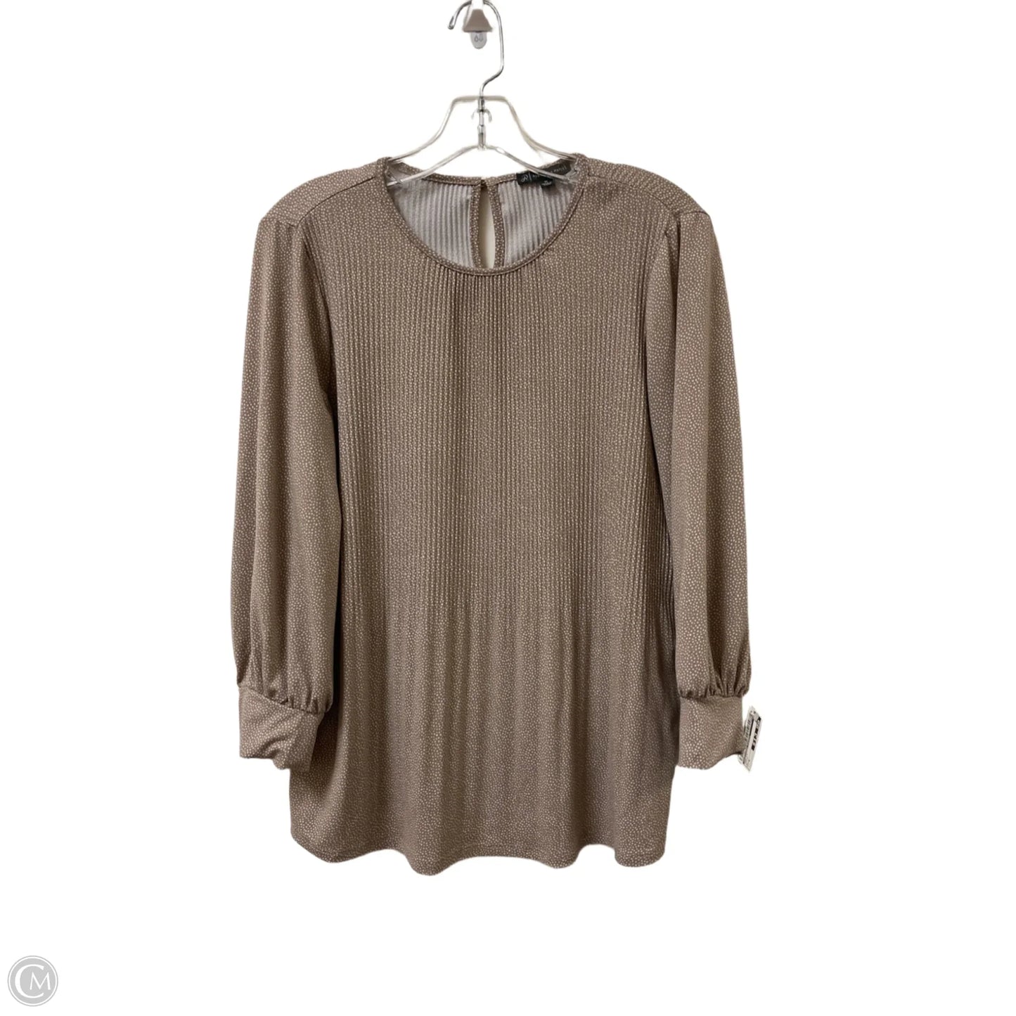 Top Long Sleeve By Adrianna Papell In Taupe, Size: M