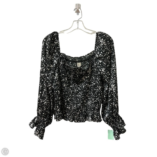 Top Long Sleeve By A New Day In Black, Size: Xl