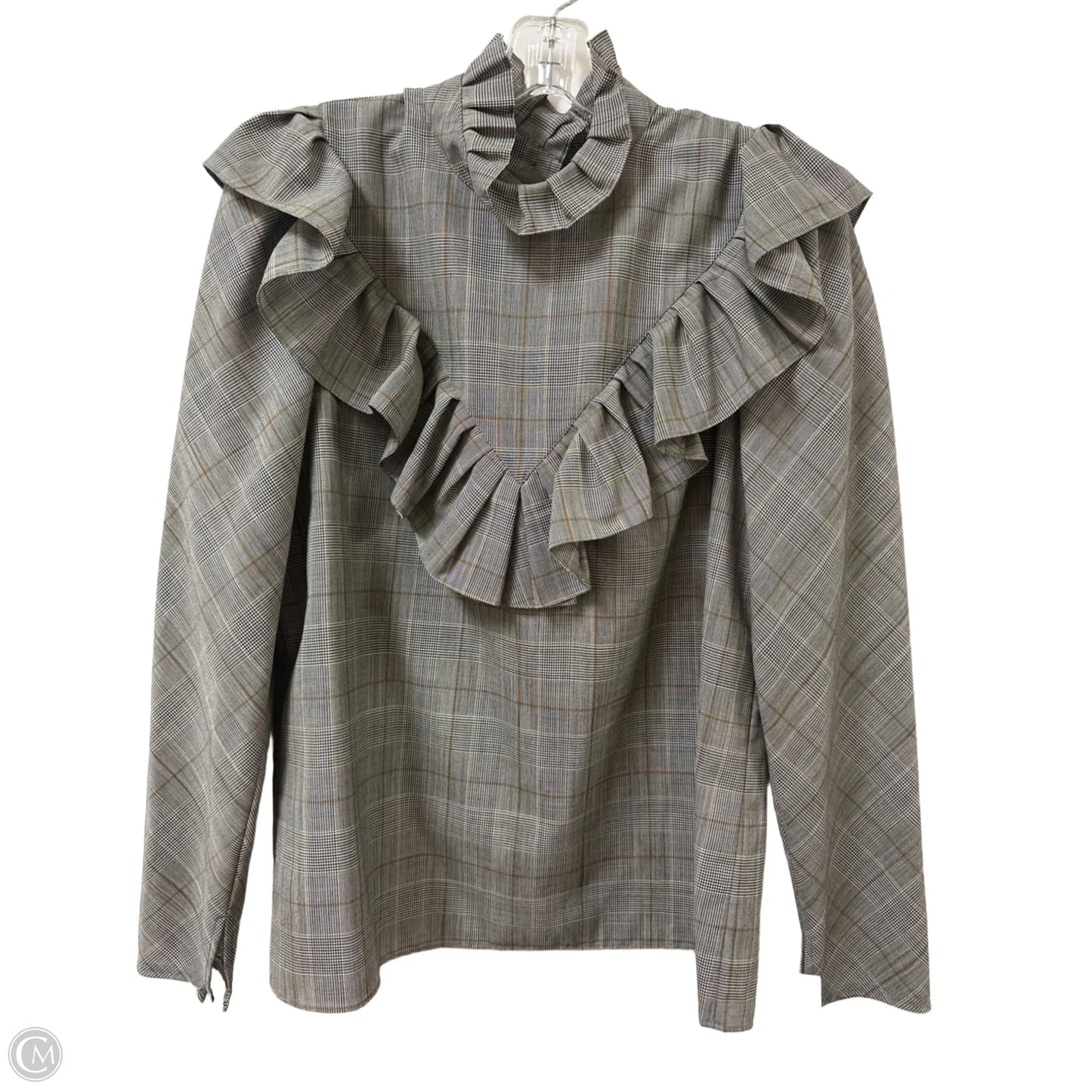 Top Long Sleeve Designer By Lafayette 148 In Grey, Size: M