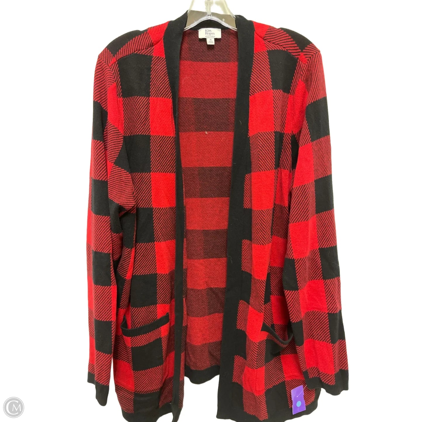 Sweater Cardigan By Kim Rogers In Red, Size: Xl