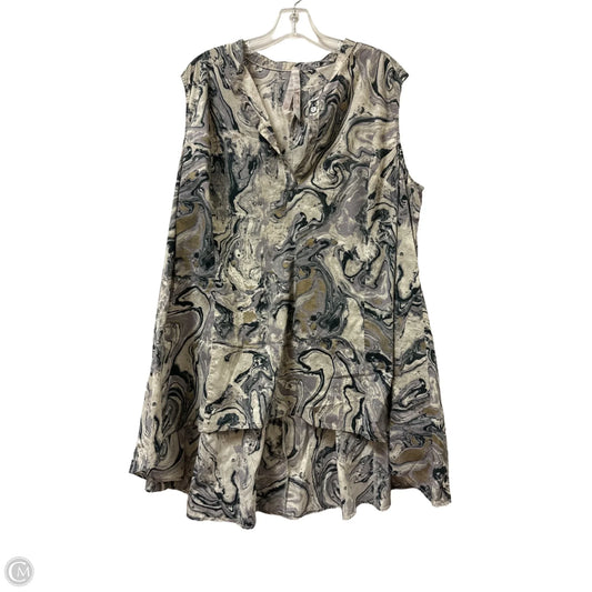 Tunic Sleeveless By Seven 7 In Grey, Size: 3x