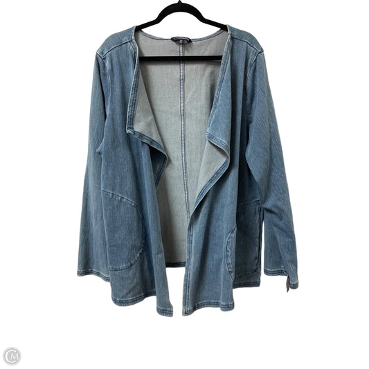 Sweater Cardigan By Clothes Mentor In Blue Denim, Size: 2x