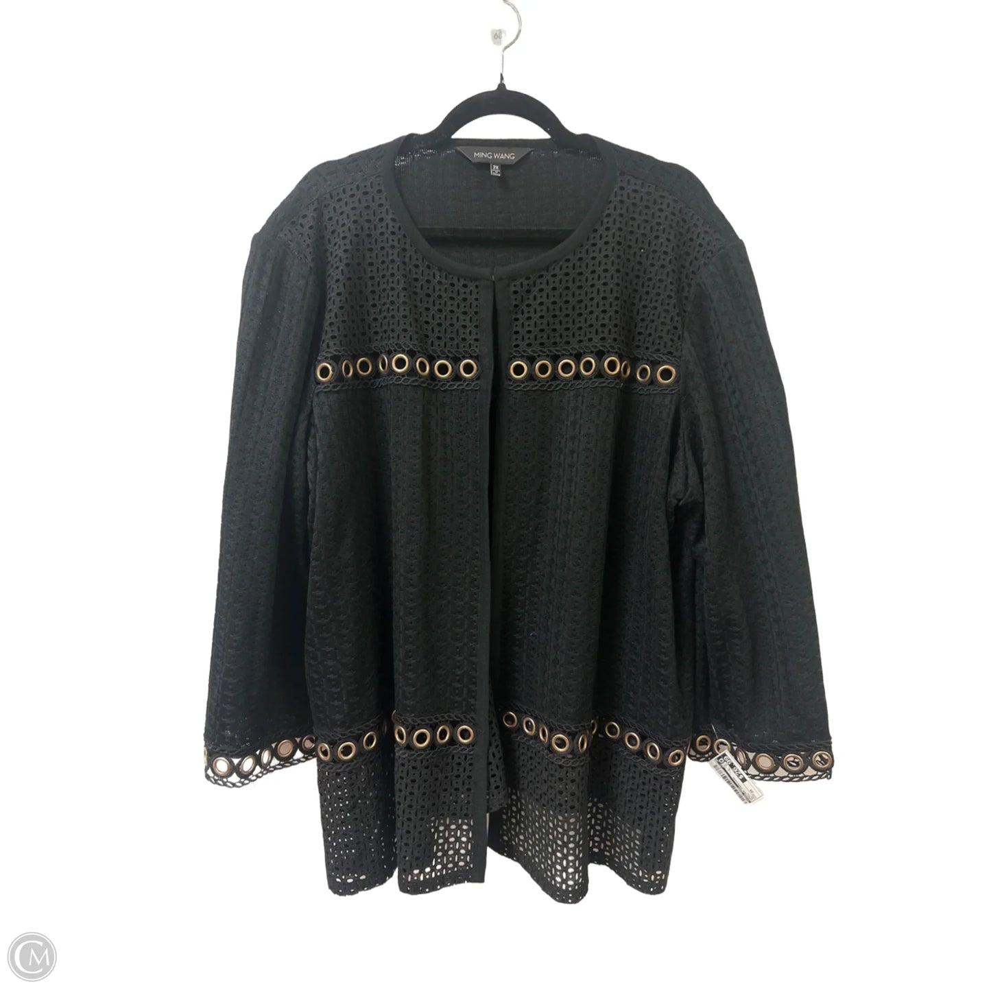 Sweater Cardigan By Ming Wang In Black, Size: 2x