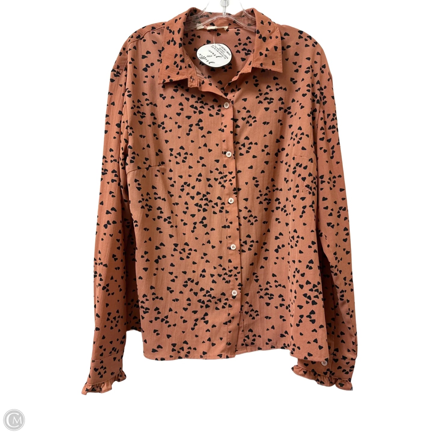 Blouse Long Sleeve By Clothes Mentor In Orange, Size: L