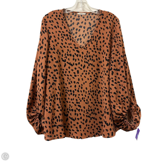 Top Long Sleeve By Jodifl In Animal Print, Size: L