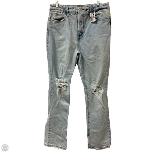 Jeans Straight By Good American In Blue Denim, Size: 12