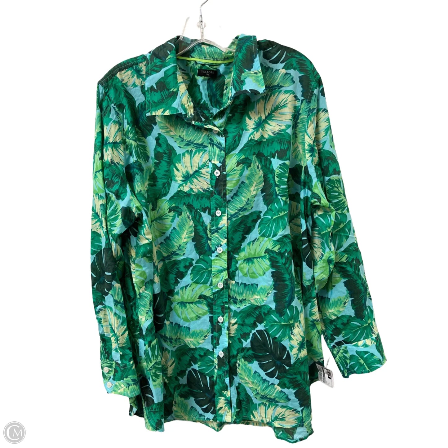 Blouse Long Sleeve By Talbots In Green, Size: L