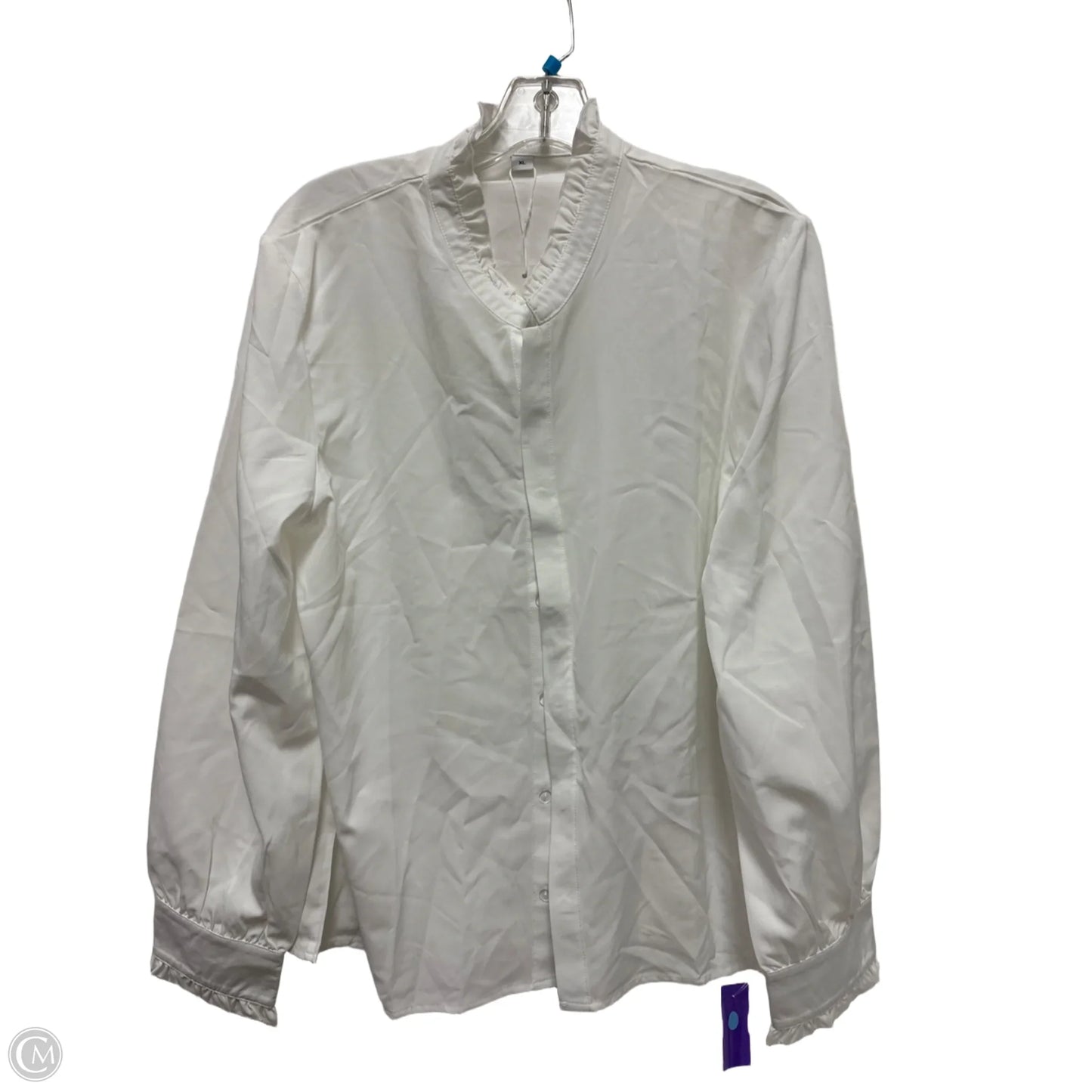 Blouse Long Sleeve By Clothes Mentor In White, Size: Xl