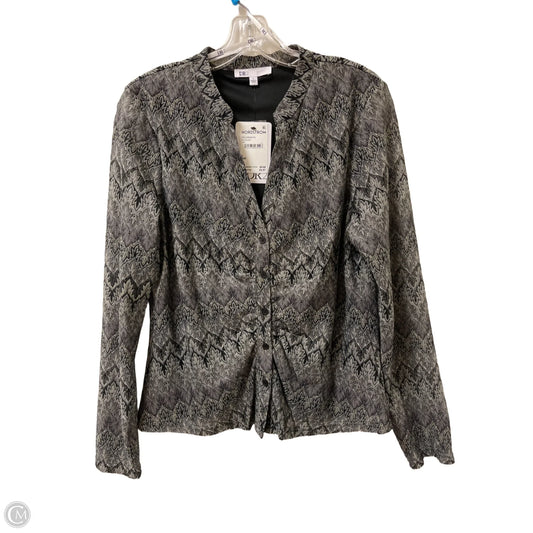 Blouse Long Sleeve By Dr2 In Grey, Size: L