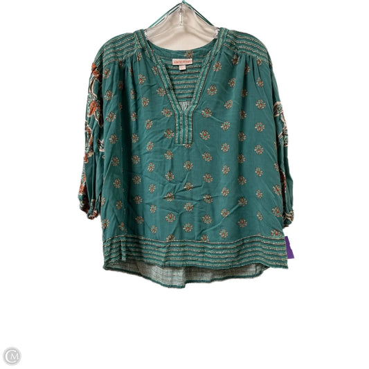 Top Long Sleeve By Knox Rose In Green, Size: L