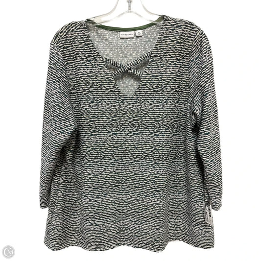 Top Long Sleeve By Kim Rogers In Green, Size: Xl