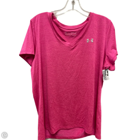 Athletic Top Short Sleeve By Under Armour In Pink, Size: Xl