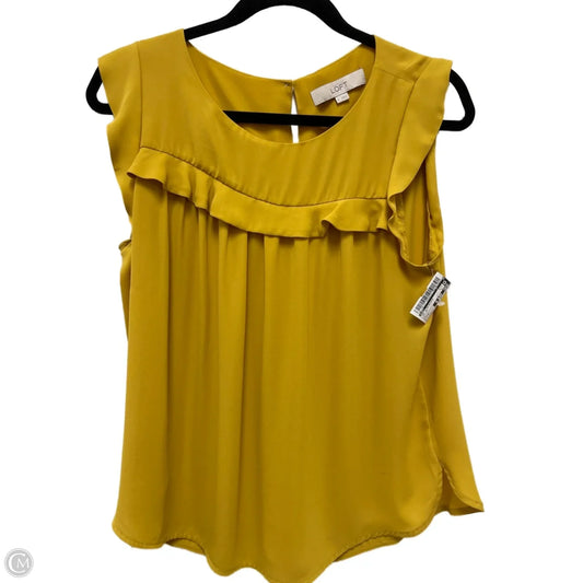 Top Sleeveless By Loft In Yellow, Size: M