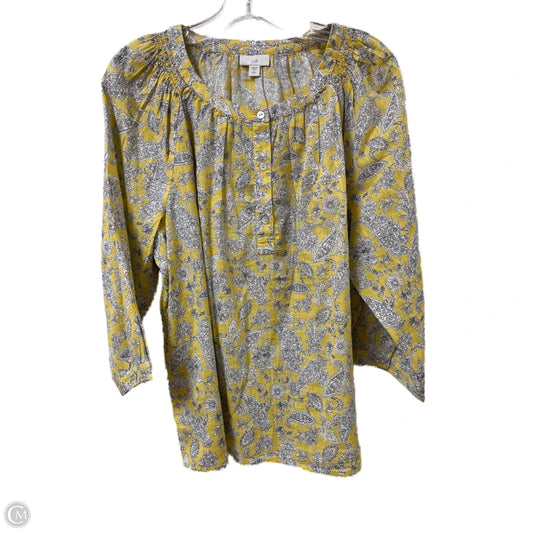 Top Long Sleeve By J. Jill In Yellow, Size: L