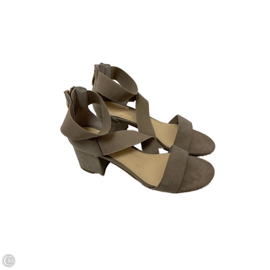 Sandals Heels Block By Liz Claiborne In Taupe, Size: 8
