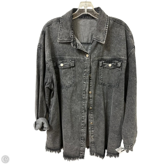 Jacket Shirt By Clothes Mentor In Black, Size: Xl