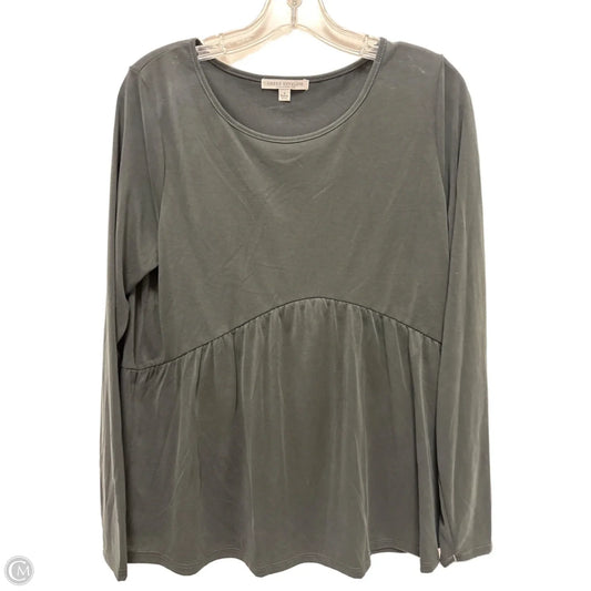 Top Long Sleeve By Green Envelope In Grey, Size: L