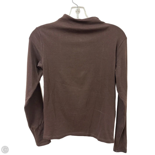Top Long Sleeve By Zara In Brown, Size: L