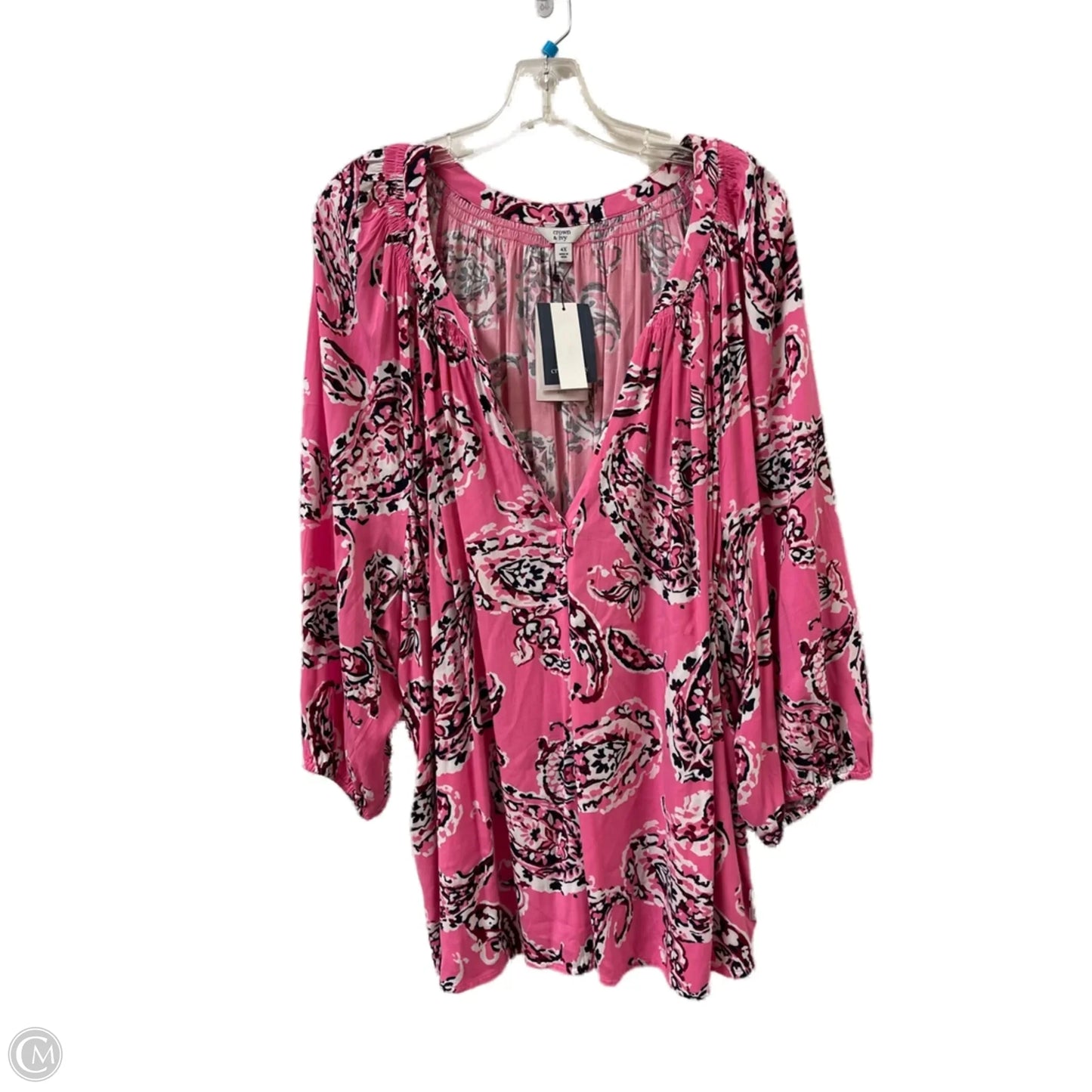 Top Long Sleeve By Crown And Ivy In Pink, Size: 4x