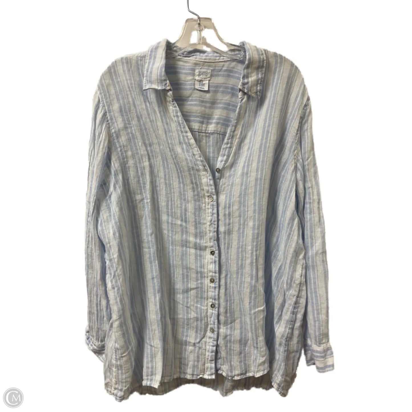 Blouse Long Sleeve By Sigrid Olsen In Blue, Size: 2x