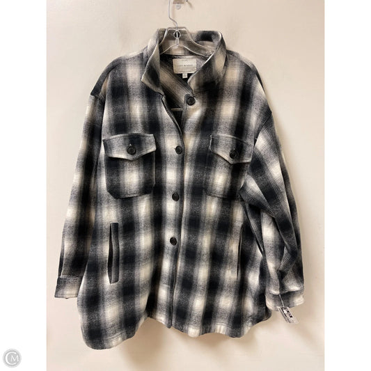 Jacket Shirt By Lucky Brand In Black & White, Size: 1x