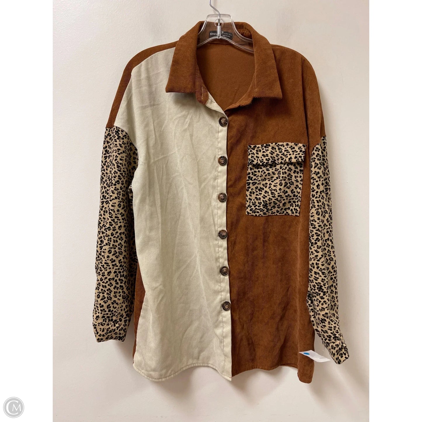 Jacket Shirt By Shein In Animal Print, Size: L