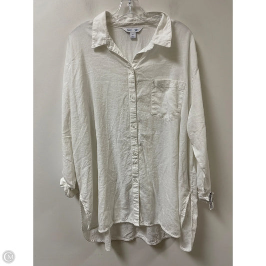 Blouse Long Sleeve By Old Navy In White, Size: 2x