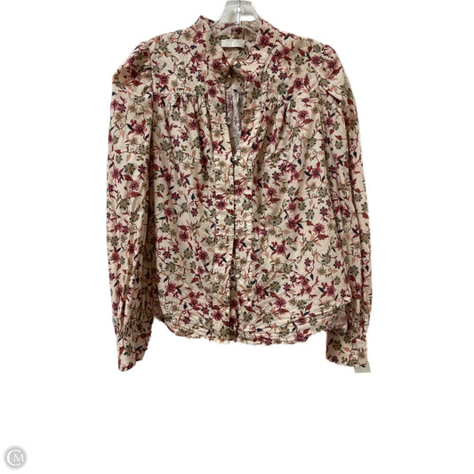 Blouse Long Sleeve By 7 For All Mankind In Floral Print, Size: M