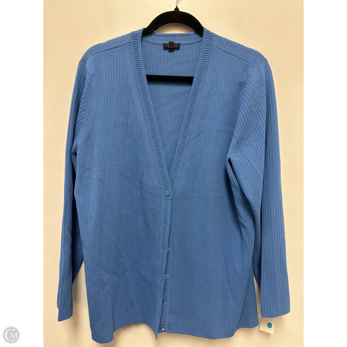 Sweater Cardigan By Talbots In Blue, Size: 2x