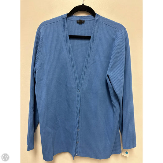 Sweater Cardigan By Talbots In Blue, Size: 2x