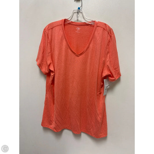 Athletic Top Short Sleeve By Athletic Works In Orange, Size: 1x