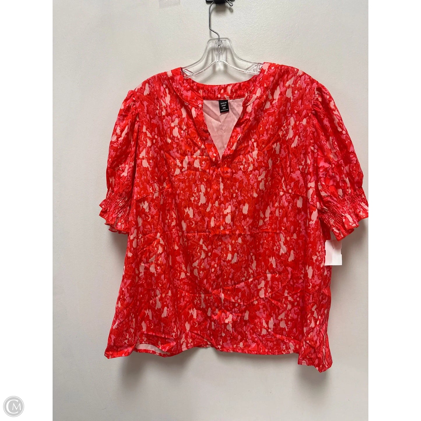 Top Short Sleeve By Shein In Red, Size: 2x