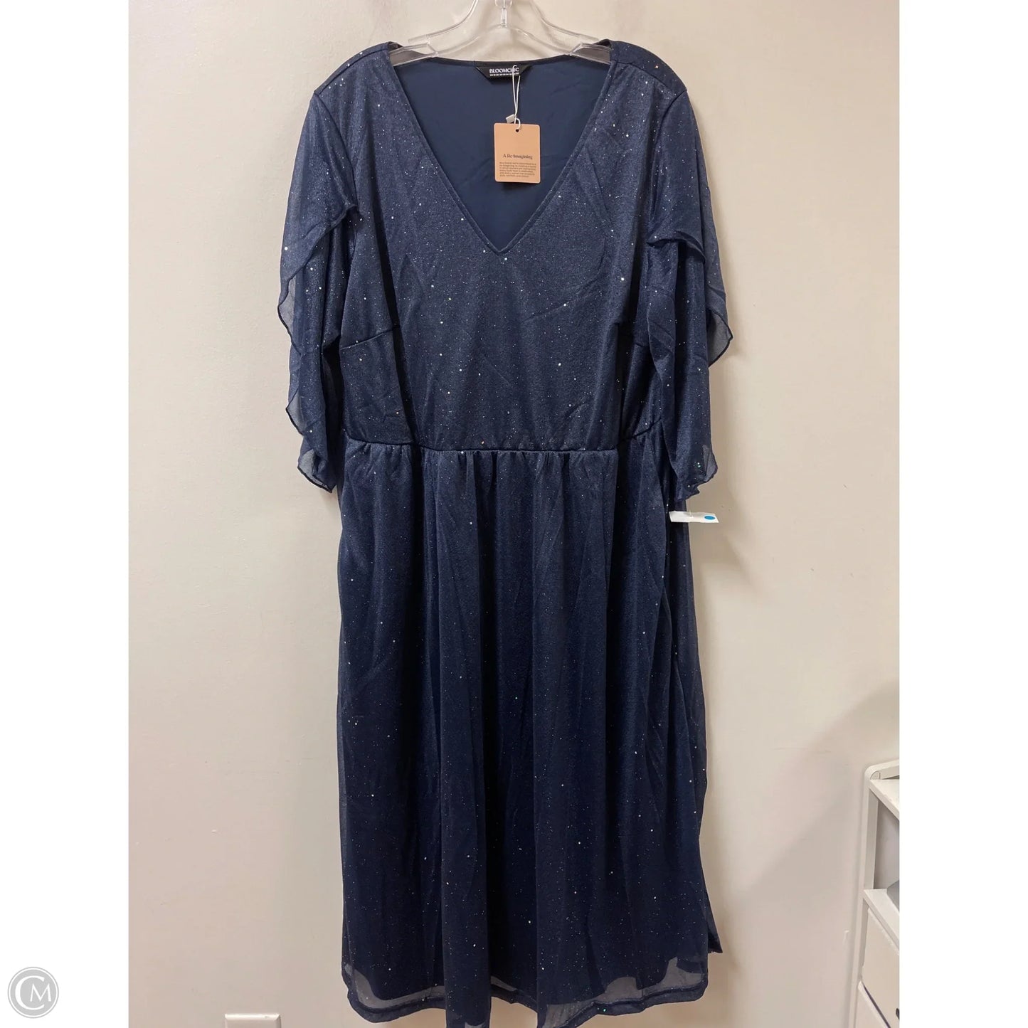 Dress Party Long By Clothes Mentor In Navy, Size: 1x