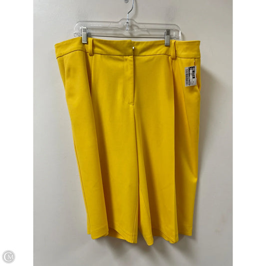 Shorts By Ashley Stewart In Yellow, Size: 20
