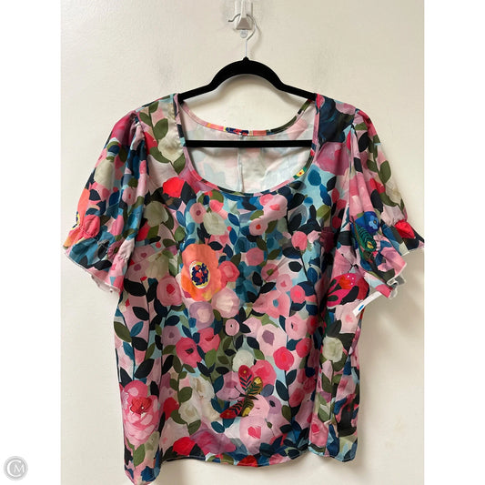 Top Short Sleeve By Shein In Multi-colored, Size: 3x