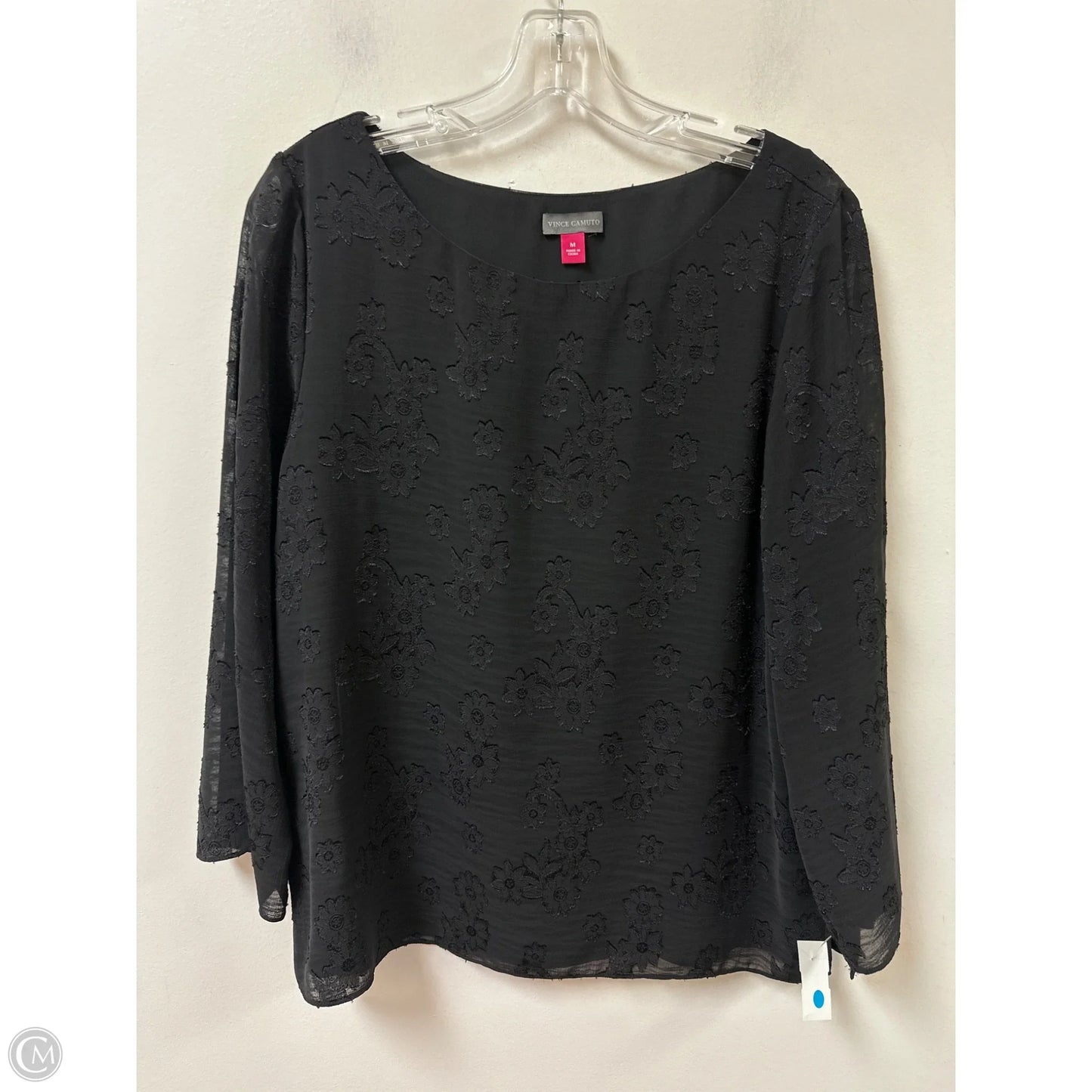 Top Long Sleeve By Vince Camuto In Black, Size: M