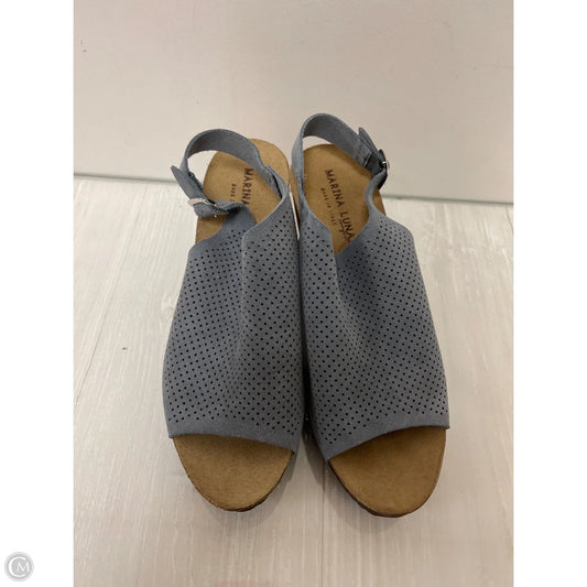 Sandals Heels Wedge By Marina In Blue, Size: 8.5