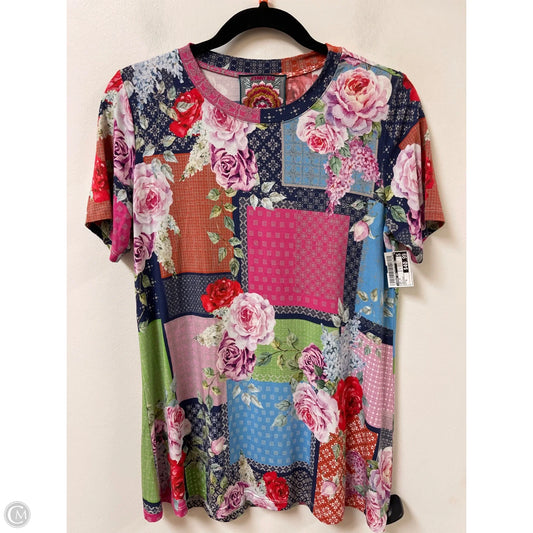 Top Short Sleeve By Johnny Was In Multi-colored, Size: S