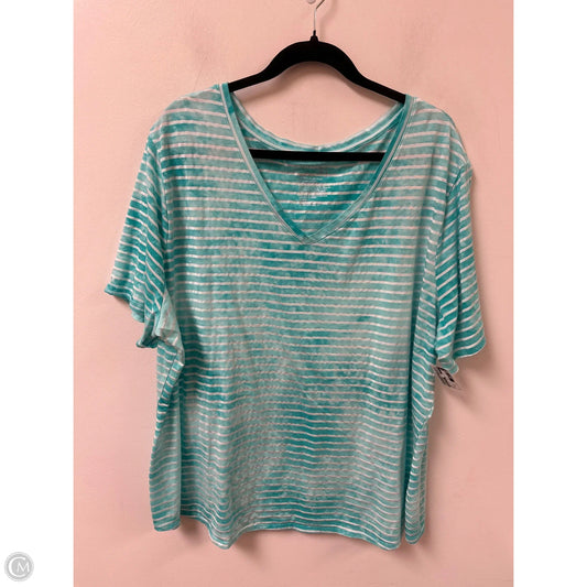Top Short Sleeve By Terra & Sky In Blue, Size: 3x