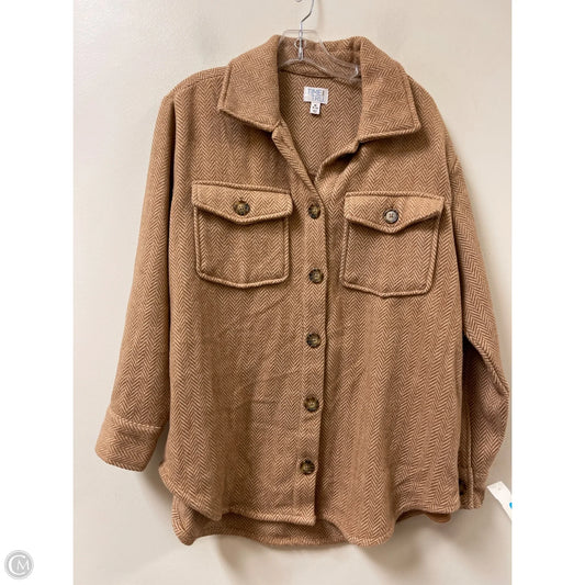 Jacket Shirt By Time And Tru In Tan, Size: M