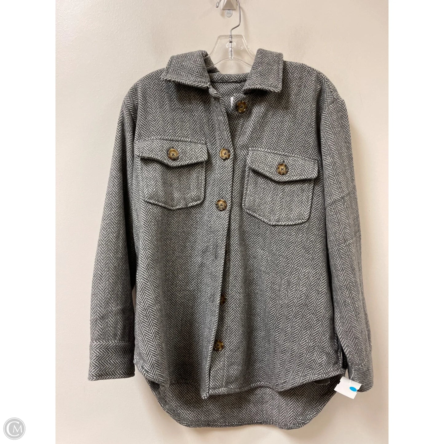 Jacket Shirt By Time And Tru In Grey, Size: S