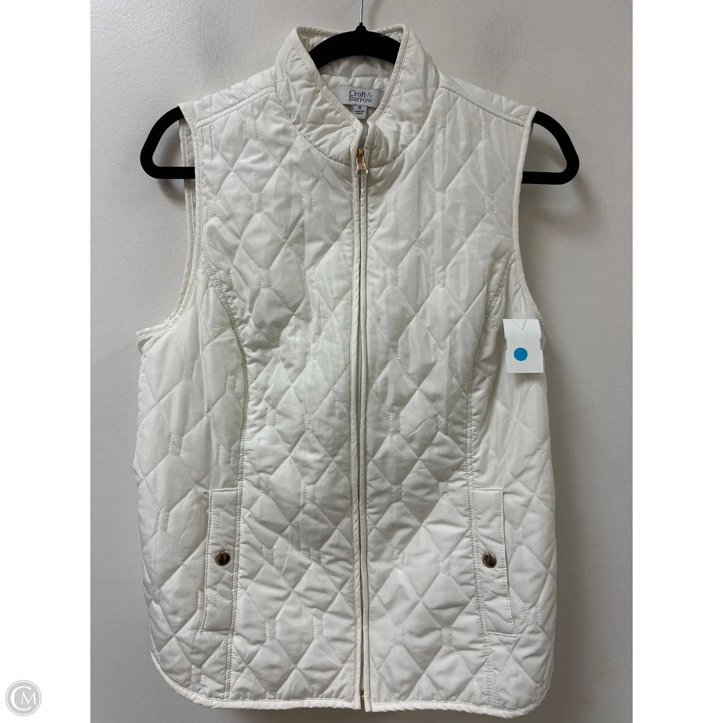 Vest Puffer & Quilted By Croft And Barrow In White, Size: M