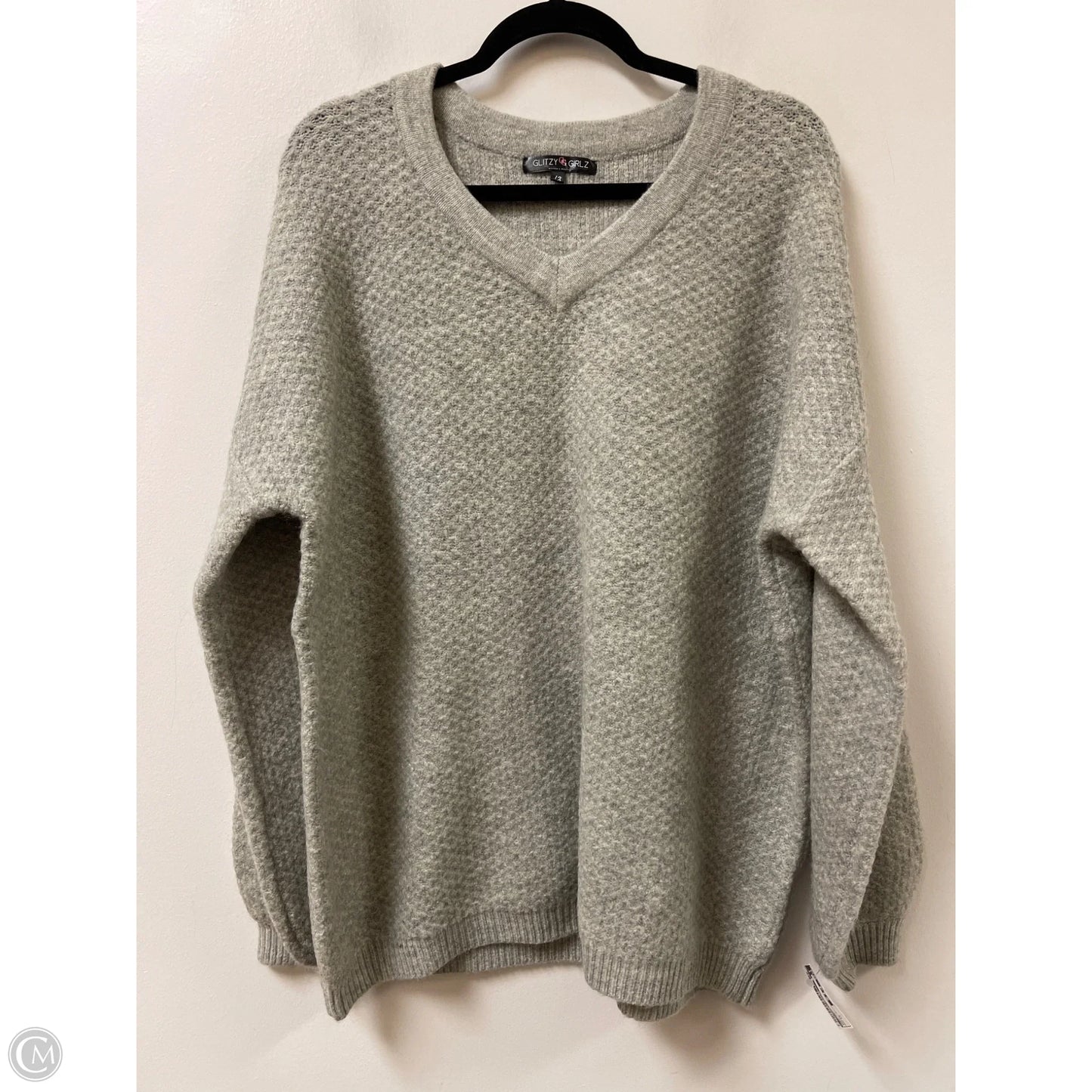 Sweater By Clothes Mentor In Grey, Size: 1x