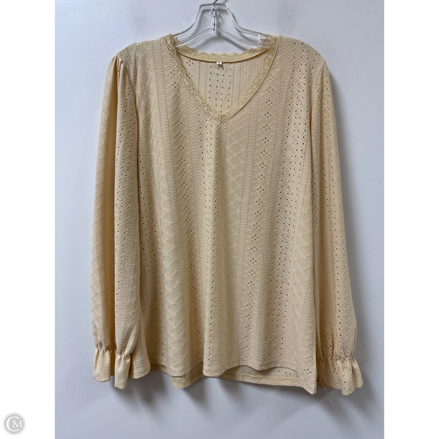 Top Long Sleeve By Clothes Mentor In Yellow, Size: L