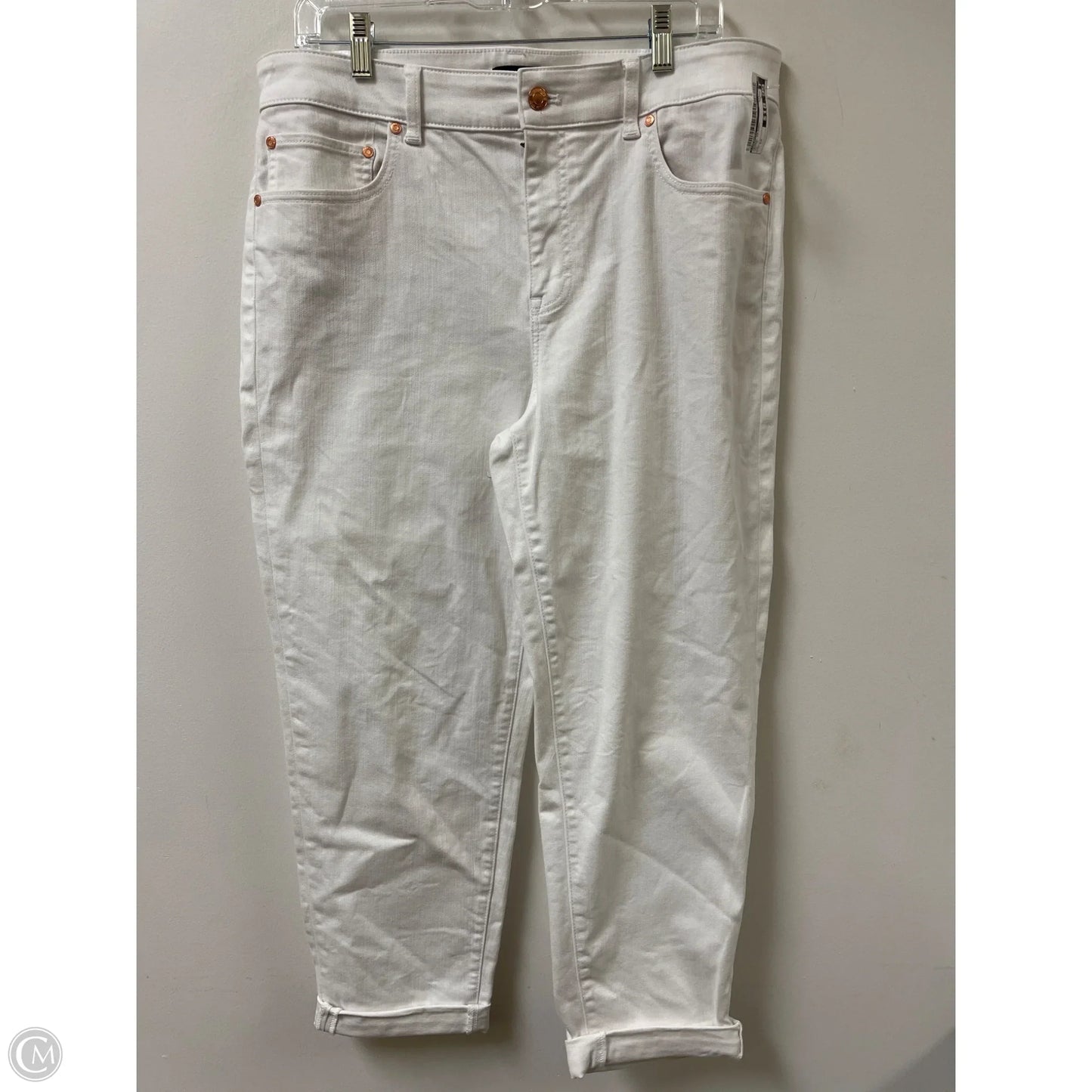 Jeans Skinny By Talbots In White, Size: 12