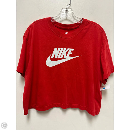Athletic Top Short Sleeve By Nike In Red, Size: Xl