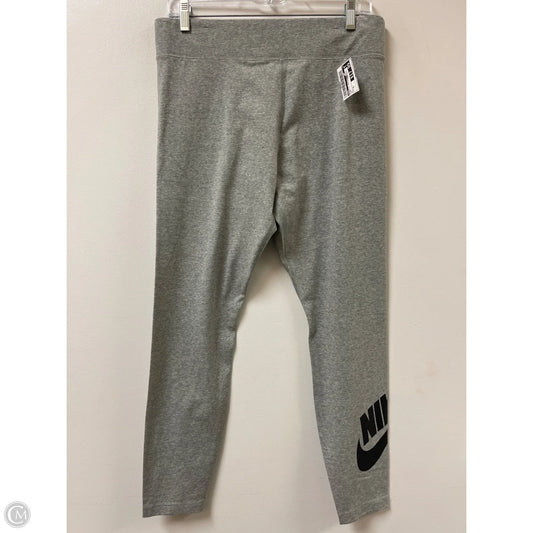 Athletic Leggings By Nike In Grey, Size: Xl